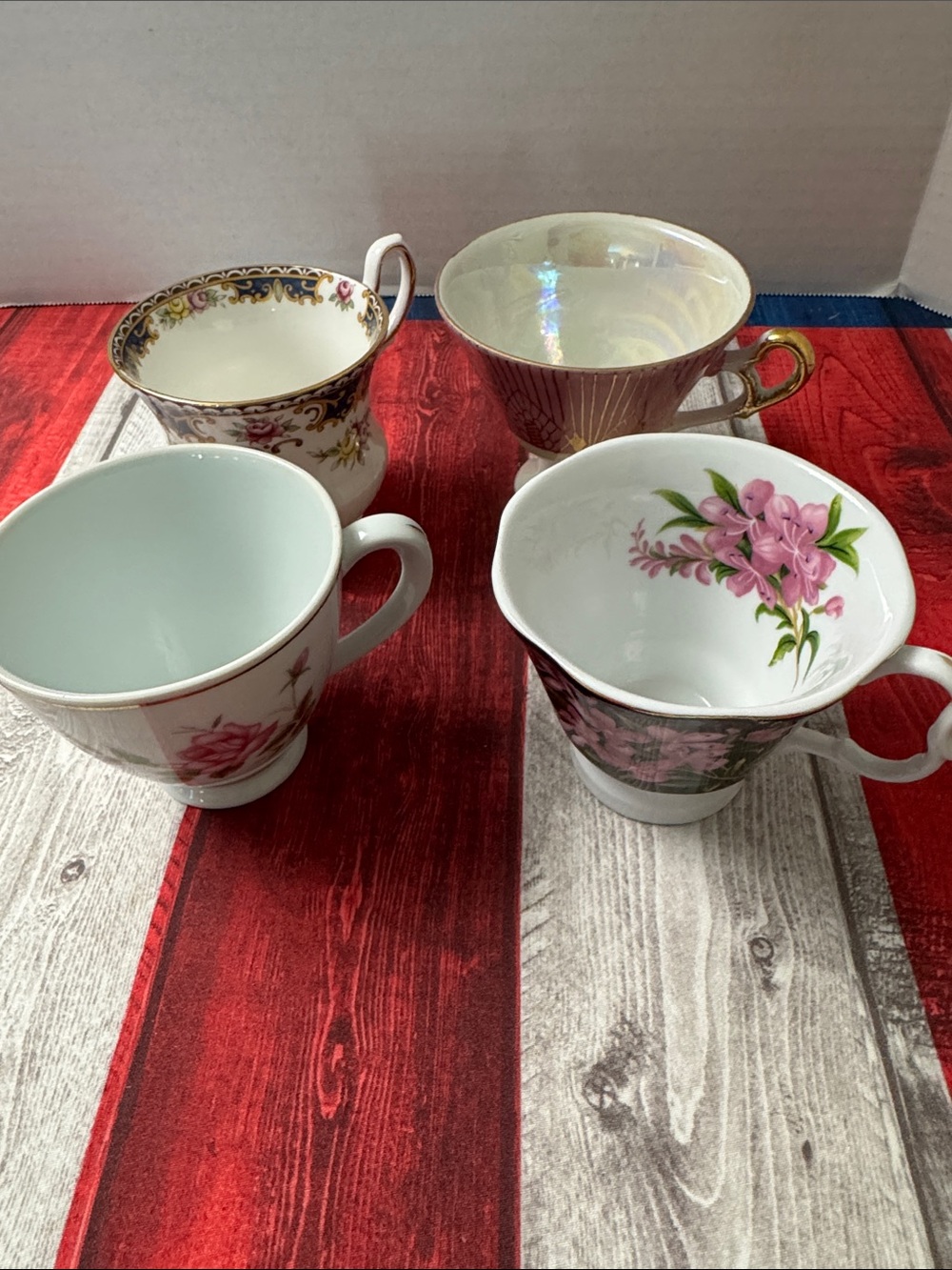 Tea for Thee and Me!  No Matching. Vintage Floral Porcelain Teacups